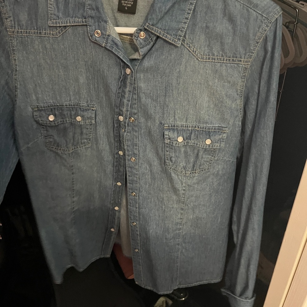 Denim Button-Up Shirt